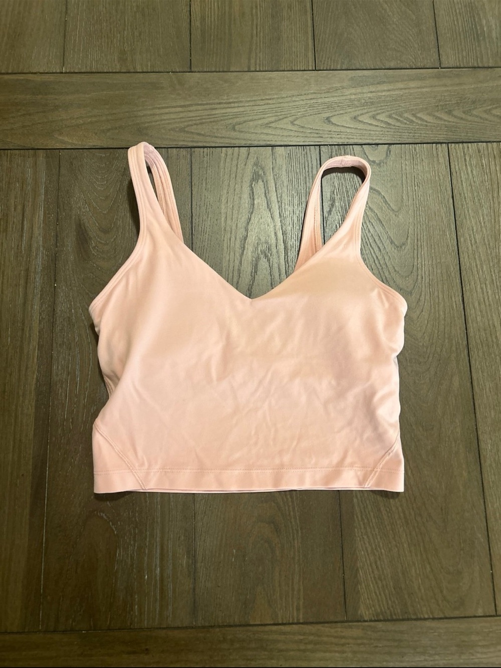lululemon athletica Light Pink/ Coral V-Neck Longline Bralette